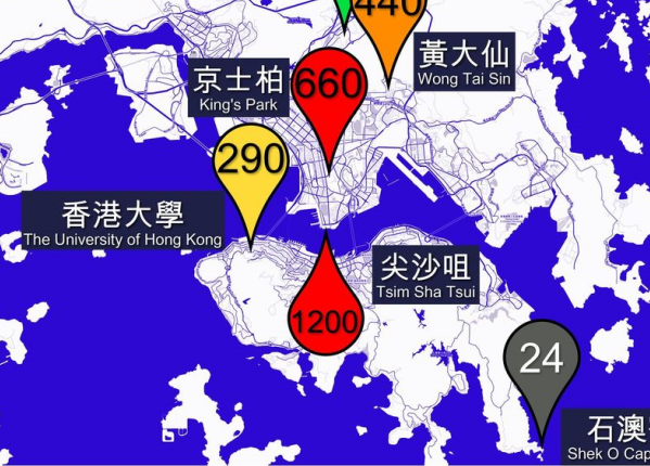 HK Night Sky Brightness Map