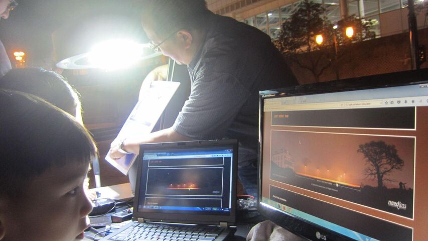 Lighting demonstration and interactive games on the impact of light pollution